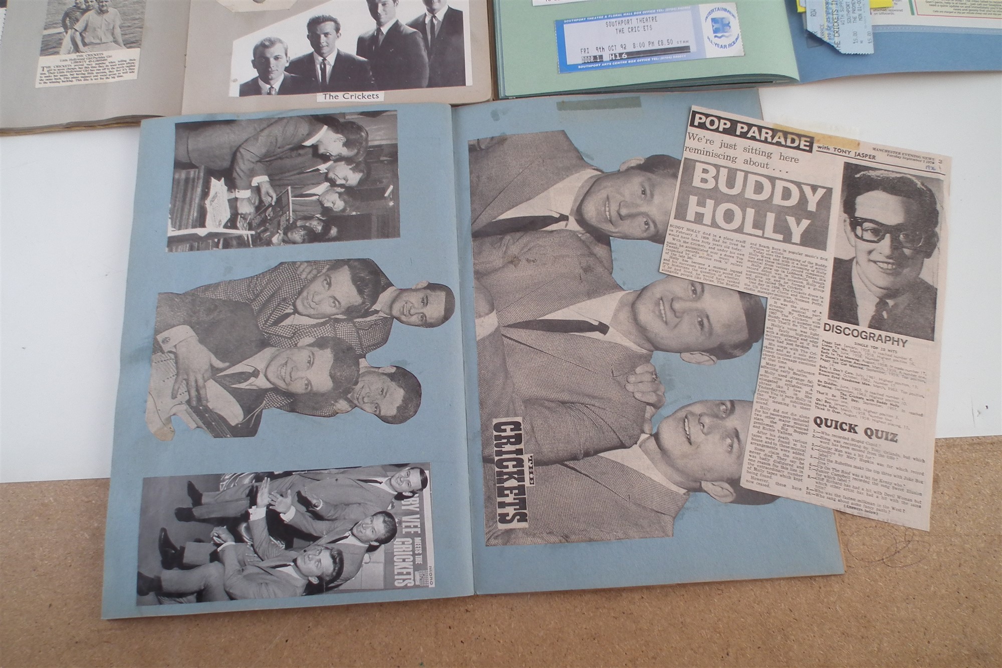 Buddy Holly and Crickets Interest, three scrap books with signatures, including seven signatures - Image 12 of 12