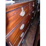 19th century mahogany chest of two short and three long drawers, 122cm wide. Condition reports are