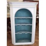 George III white painted open corner cupboard with three shaped shelves. Condition reports are not