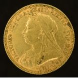 Queen Victoria 1893 sovereign. Condition reports are not available for our Interiors Sale.