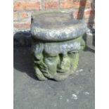 19th century cut stone church architectural ornament in the form of a face Condition reports are not