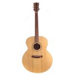 Duncan Lannin steel string acoustic guitar no.21 dated July 17, spruce top with American walnut back