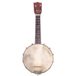 Ukulele banjo , bearing Oscar Schmidt label to head, circa 1928, 59cm overall length, with hard