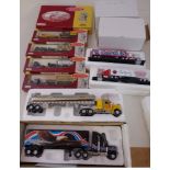 Four boxed Days Gone Trackside wagons, four Matchbox lorries "Jack Daniels", "Formula Shell" etc.