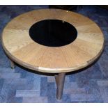 Teak G. Plan circular coffee table, 96cm diameter with smoked glass inset top Condition reports