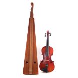 Chinese 4/4 violin with bow and case also a three string Dulcimer which measures 98cm long