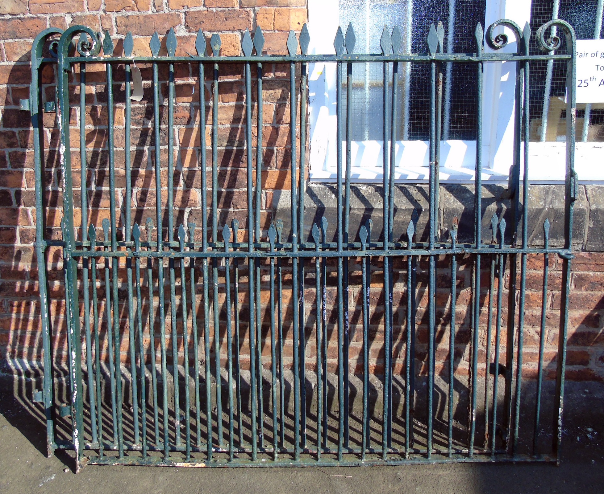 a pair of cast iron gates 328cm wide Condition reports are not available for our Interiors Sale.