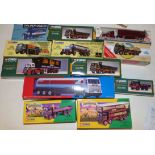 Six Corgi trucks, Eddie Stobart and Guiness, 23101, 59504 (3), 59516, four Days Gone (Trackside