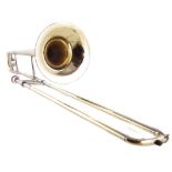 Prelude Bach trombone, 8" bell, numbered 11804 AF080TB with hard case which measures 91cm long.