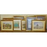 A Selection of gilt framed prints, many of architectural studies Condition reports are not available