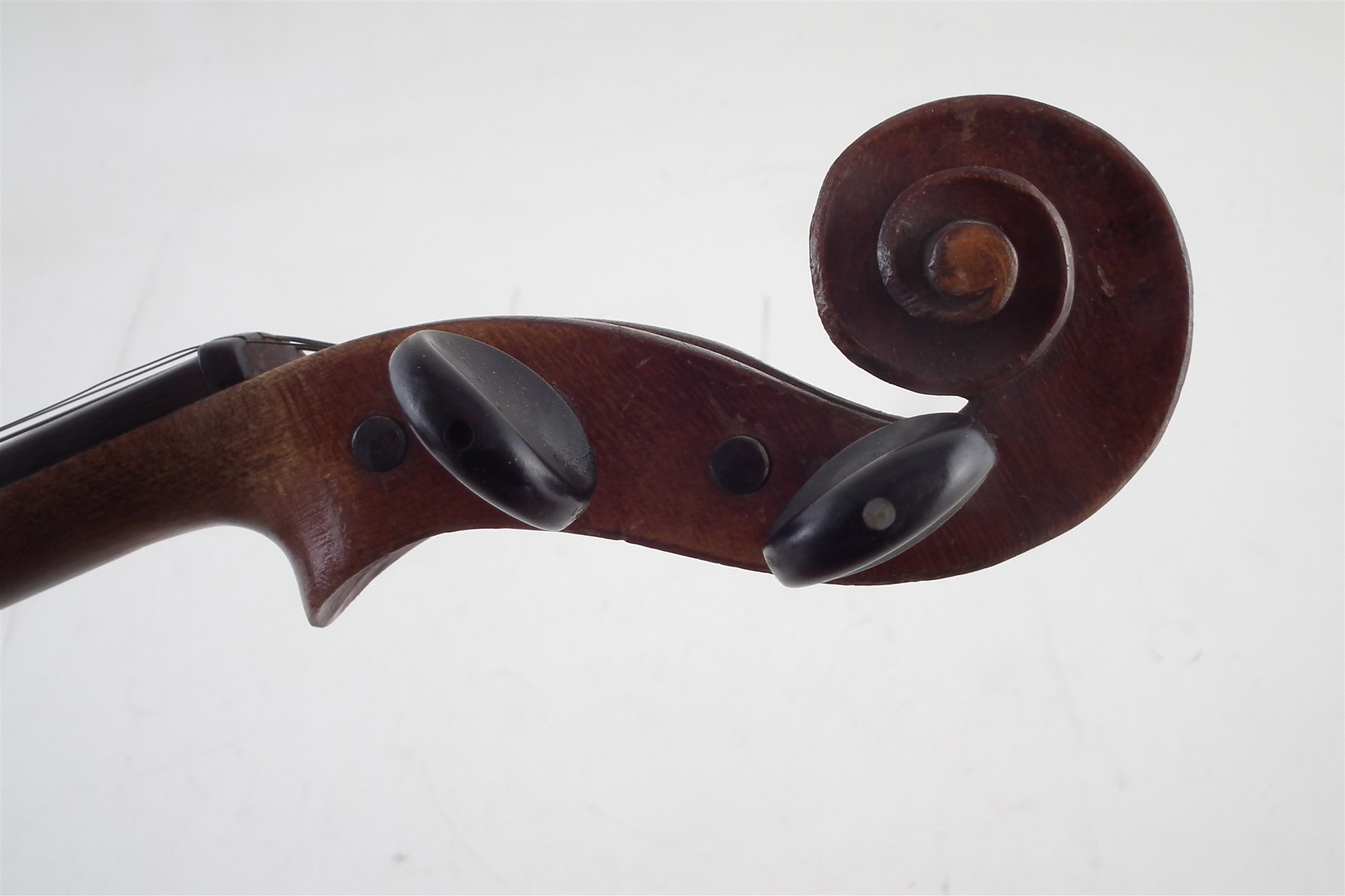 Violin after Stainer , with two piece back stamped Stainer, length of back 35.5cm high with case - Image 5 of 6