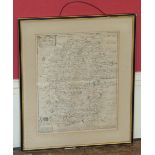 Framed Wiltshire map. Condition reports are not available for our Interiors Sale.