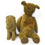 Early 20th century teddy bear and lion Condition reports are not available for our Interiors Sale.