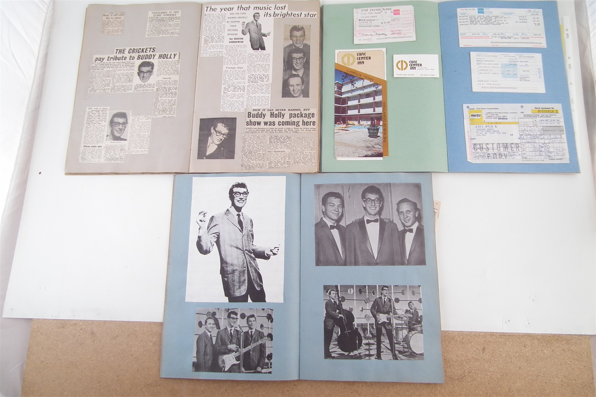 Buddy Holly and Crickets Interest, three scrap books with signatures, including seven signatures - Image 5 of 12
