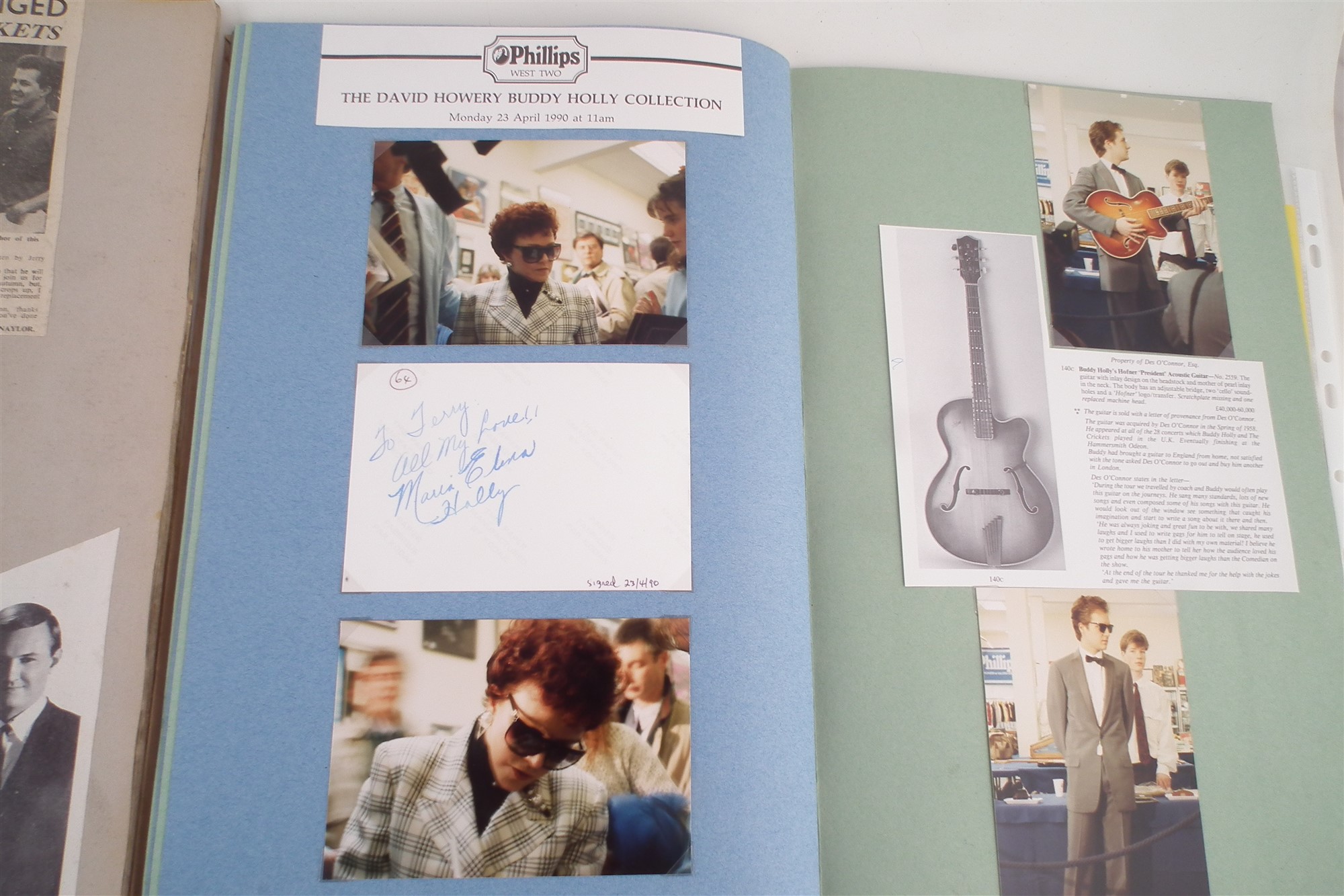 Buddy Holly and Crickets Interest, three scrap books with signatures, including seven signatures - Image 10 of 12
