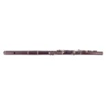 Eight keyed flute by Metzler, cocus wood, makers stamp to each section, 68cm long Provenance,