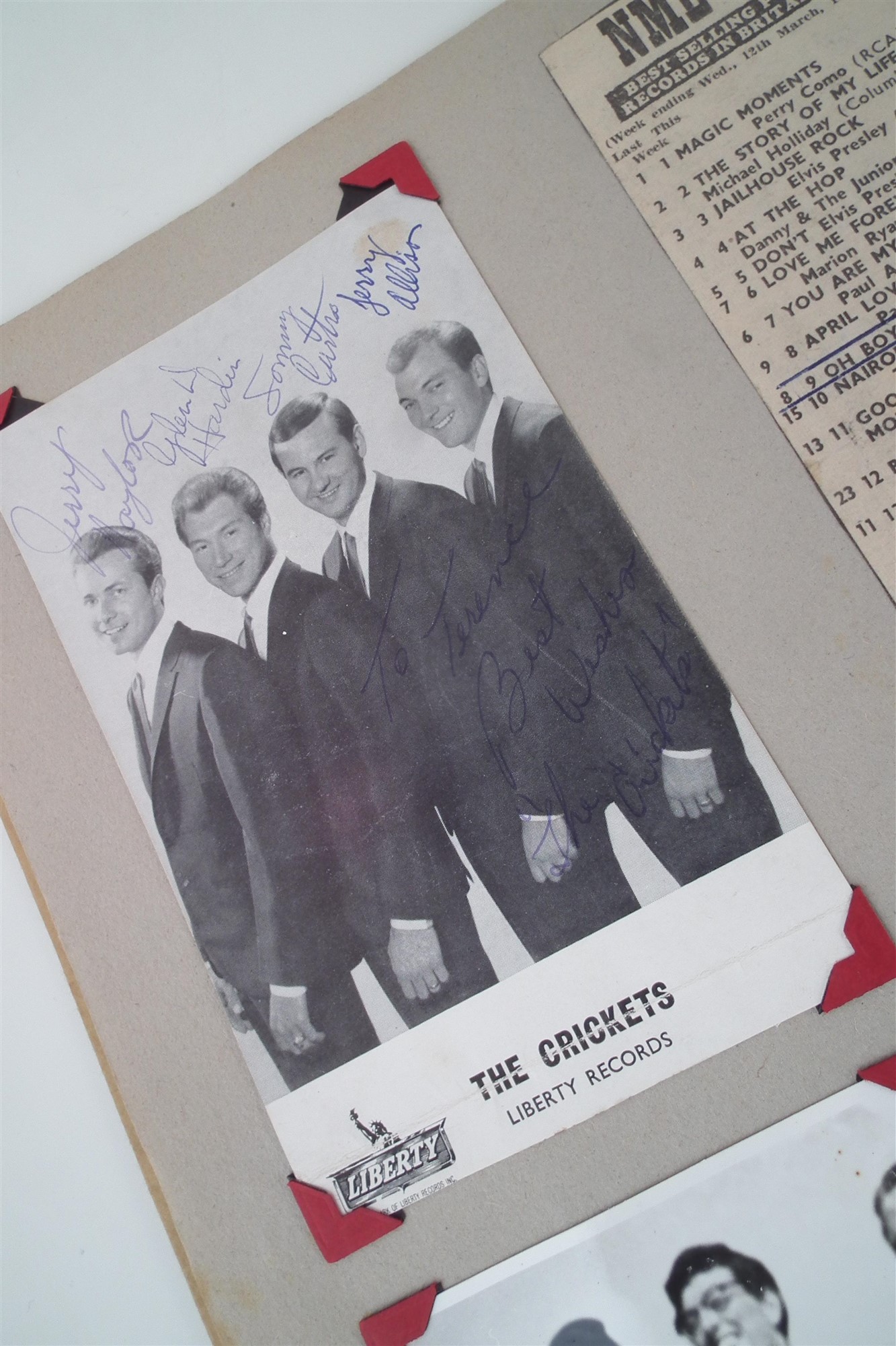 Buddy Holly and Crickets Interest, three scrap books with signatures, including seven signatures - Image 3 of 12