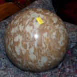 Marble ball, 21cm diameter. Condition reports are not available for our Interiors Sale.