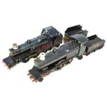 12 volt 'O' gauge Bing/Bassett Lowke based 10 + 12 wheel locomotives, hand painted 'Royal Scot'