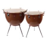 Two Premier Timpani or Kettledrums, one with 71cm (28") head, the other with 63cm (25") heads, on