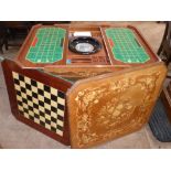 Modern marquetry games table to include roulette, backgammon etc. Condition reports are not