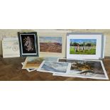 Assortment of wildlife themed signed and unsigned prints after David Shepherd and others.