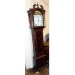 Mahogany longcased clock with enamel dial (Chas Merrilies, Edinburgh). Condition reports are not
