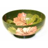 Green ground Moorcroft bowl with Queen Mary paper label. Condition reports are not available for