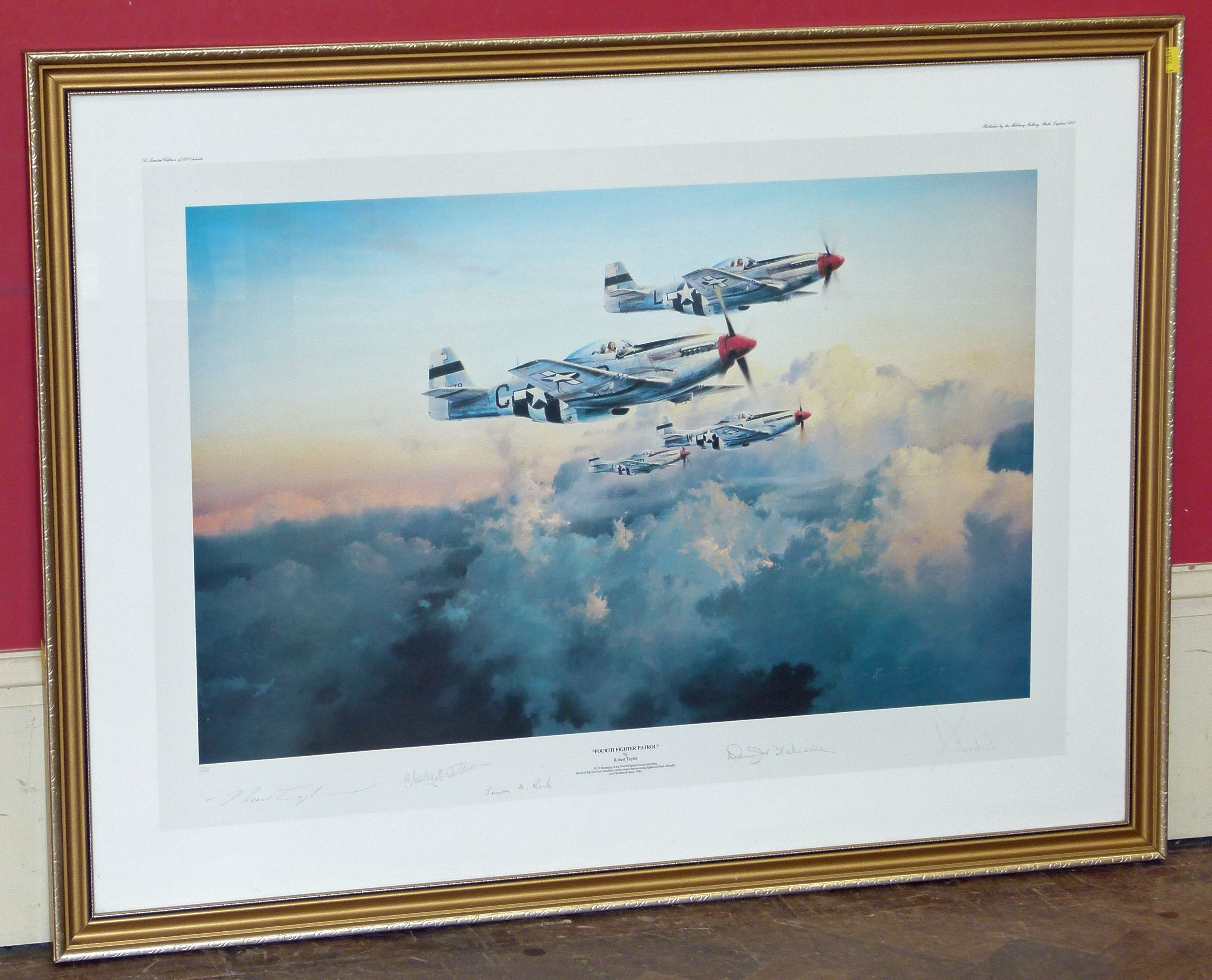 A signed limited edition print by Robert Taylor "Fourth Fighter Patrol" 154/1000 Condition reports