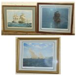 Three framed signed limited edition maritime prints to include "Crescent Moon", and "Java and