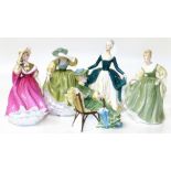 Five Royal Doulton ladies "Fair Lady", "Buttercup", "Sunday Morning", "Regal Lady" and "Ascot".