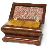 Victorian mahogany sarcophagus shaped 2-division tea caddy Condition reports are not available for