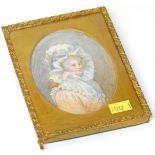 English School 19th century portrait miniature of a lady, oval, watercolour on ivory Condition