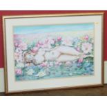 Verna Bramwell, "Tulip-Nudes", watercolour painting. Condition reports are not available for