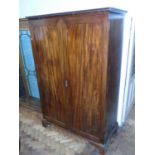 19th century mahogany two door hanging wardrobe 123cm wide Condition reports are not available for