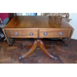 Reproduction mahogany sofa table. Condition reports are not available for this auction