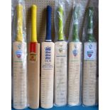 Six autographed cricket bats, Australia v Zimbabwe (2004), South Africa (2007), India (2004)