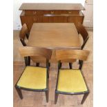 G. Plan E. Gomme dining room suite complete with drop-leaf table, four chairs and sideboard.