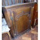 George III style oak corner cupboard with shaped shelves (Allen & Appleyard) Condition reports are