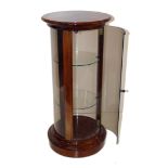 Bleached red walnut circular display cabinet 42cm diameter Condition reports are not available for