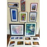 Six unframed coloured photographic prints "Beresford Dale" , "Misty Roaches Morn" etc and various