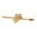 15ct gold and platinum grape pin Condition reports are not available for this auction