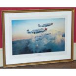 A signed limited edition print by Robert Taylor "Fourth Fighter Patrol" 154/1000 Condition reports
