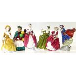 Royal Doulton The Old Balloon Seller together with five other figures of ladies. Condition reports