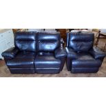 DFS two seater reclining settee and matching chair with t-motion electric controls. Condition