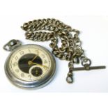 Vintage base metal Ingersoll watch on silver chain Condition reports are not available for this