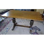 Oak Jacobean design refectory table.. Condition reports are not available for this auction