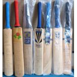 Seven autographed cricket cricket bats, New Zealand (1999 World Cup), Australia v Pakistan (Nat-West