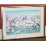 Verna Bramwell, "Tulip-Nudes", watercolour painting. Condition reports are not available for this