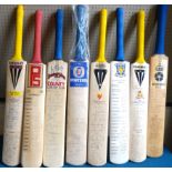 Eight signed cricket bats, Derbyshire (1989), Gloucestershire V Yorkshire final (1999), Durham(